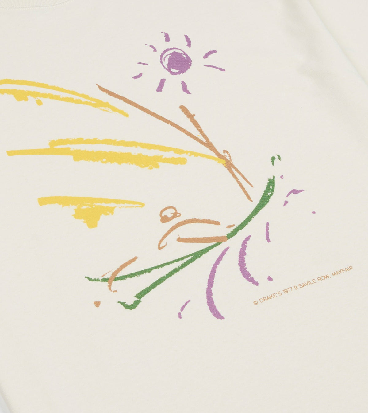 Drake's Antique White 'Sun Sail' Print Short-Sleeve Hiking T-Shirt