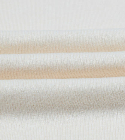 Drake's Ecru Cotton-Linen Crew Neck Hiking T-Shirt