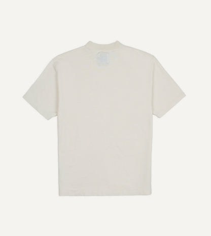Drake's Ecru Cotton-Linen Crew Neck Hiking T-Shirt