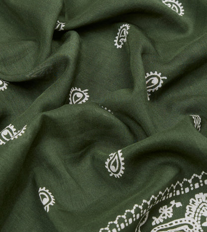 Drake's Olive Paisley Cotton-Silk Bandana