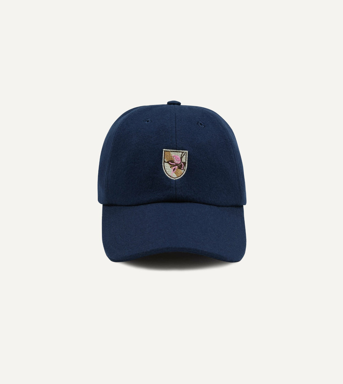 Drake's Navy 'Crests' Merino Wool Baseball Cap