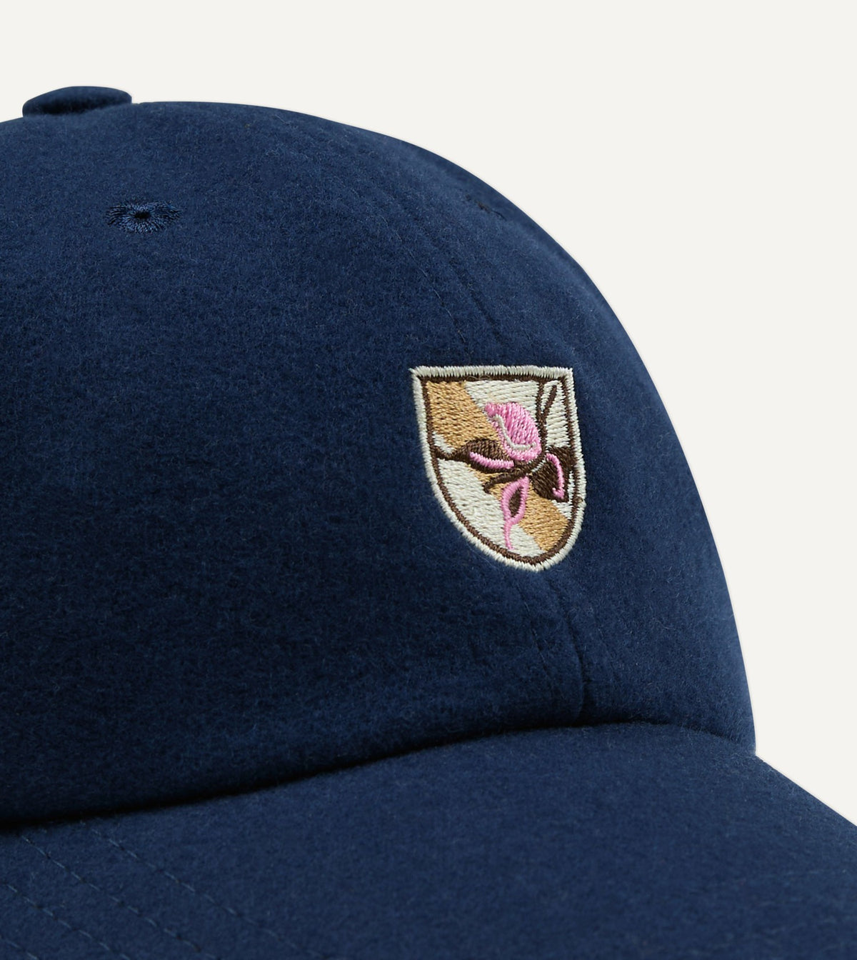 Drake's Navy 'Crests' Merino Wool Baseball Cap