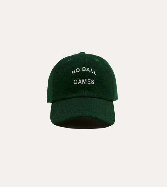Drake's Green 'No Ball Games' Merino Wool Baseball Cap