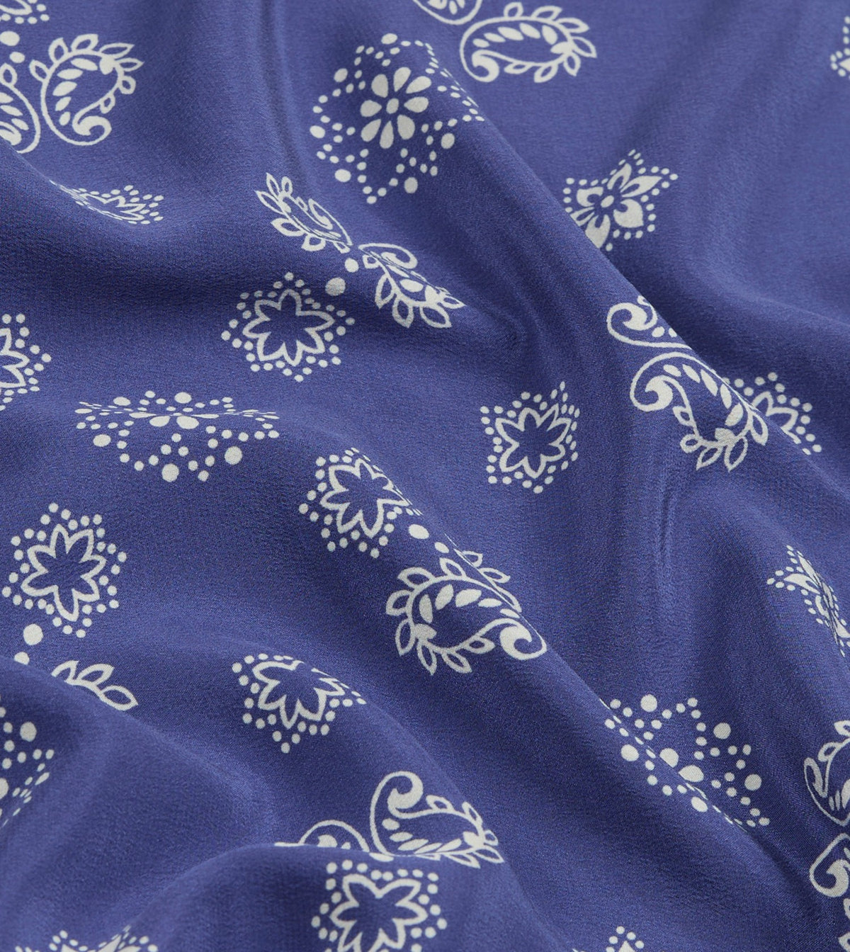 Drake's Blue Traditional Print Silk Bandana