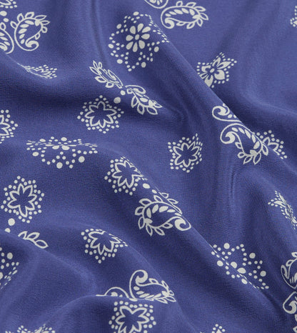 Drake's Blue Traditional Print Silk Bandana