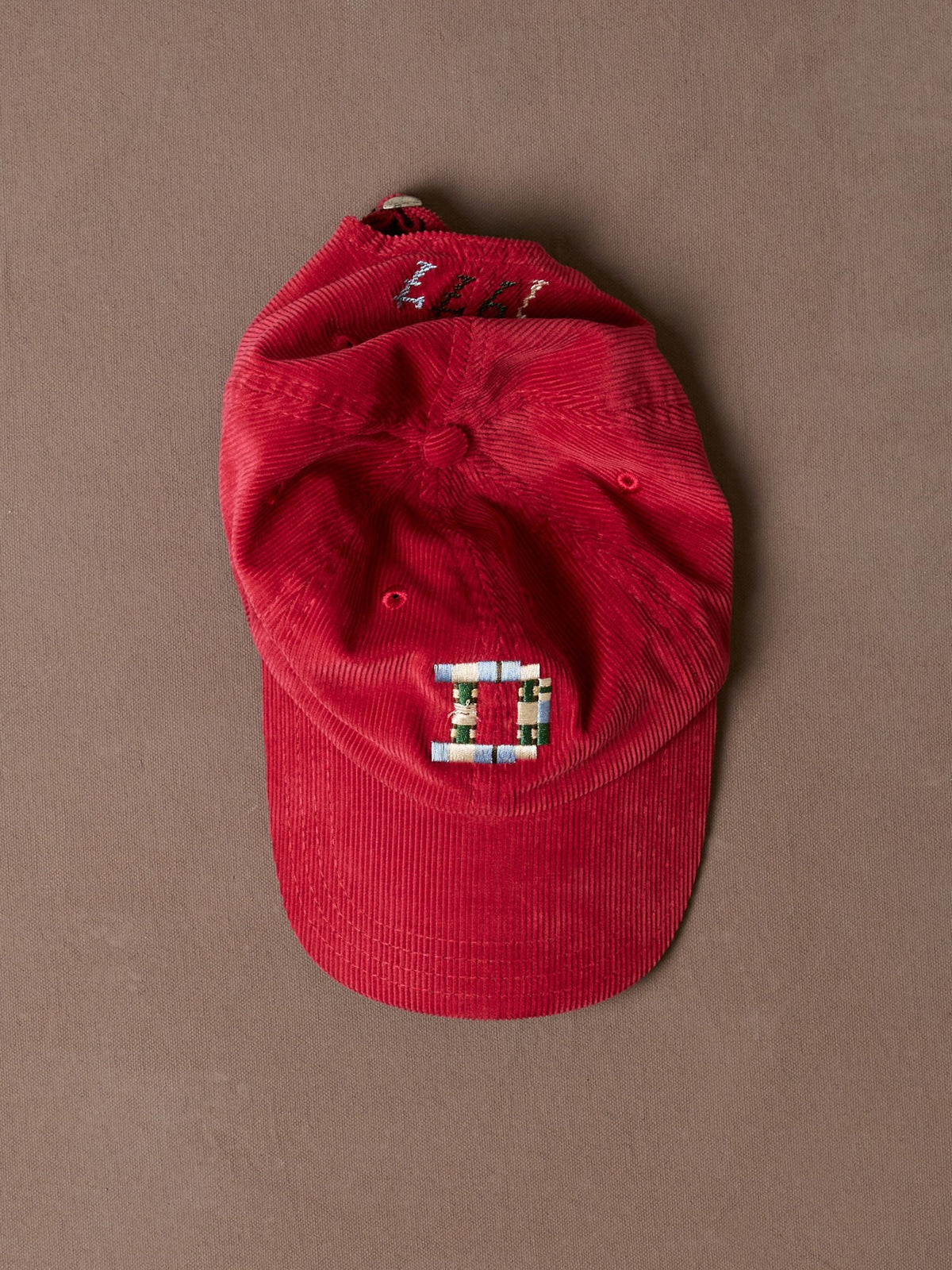 Drake's Red 'D' Emblem Cotton Corduroy Baseball Cap