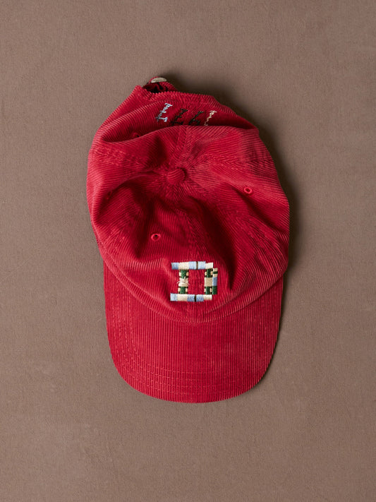 Drake's Red 'D' Emblem Cotton Corduroy Baseball Cap