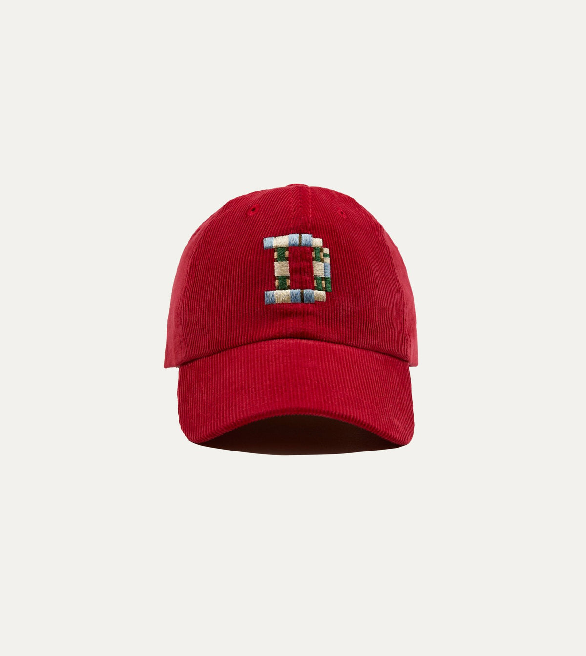 Drake's Red 'D' Emblem Cotton Corduroy Baseball Cap