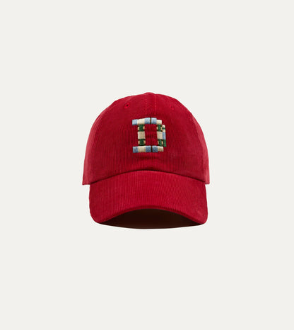 Drake's Red 'D' Emblem Cotton Corduroy Baseball Cap