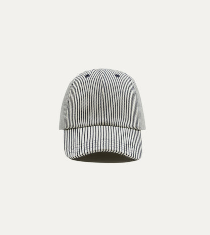 Drake's Navy Stripe Cotton Baseball Cap