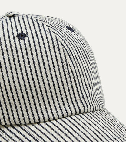 Drake's Navy Stripe Cotton Baseball Cap