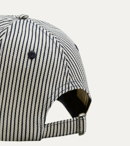 Drake's Navy Stripe Cotton Baseball Cap