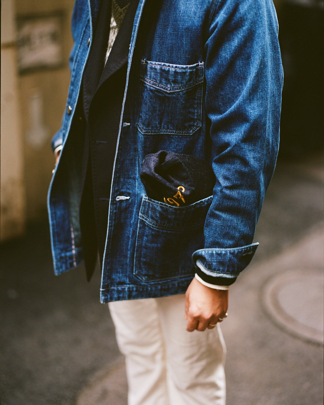 Drake's BEAMS F & Drake's Denim Baseball Cap