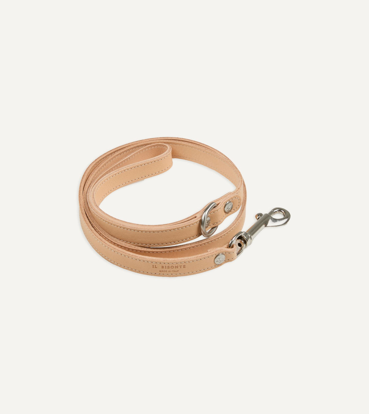Drake's Il Bisonte Natural Leather Dog Lead