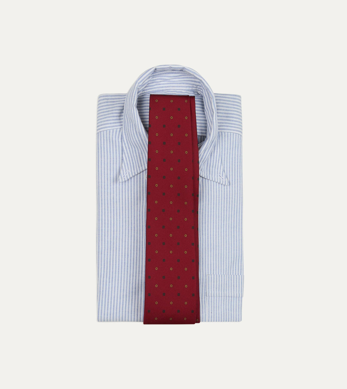 Drake's Orange Flowers and Diamonds Print Silk Self Tipped Tie
