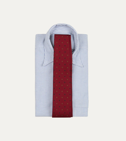 Drake's Orange Flowers and Diamonds Print Silk Self Tipped Tie