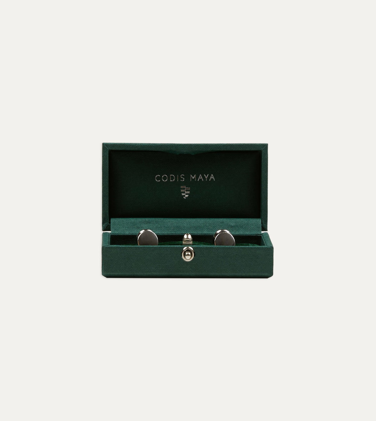 Drake's Codis Maya Rhodium Bow Cufflinks