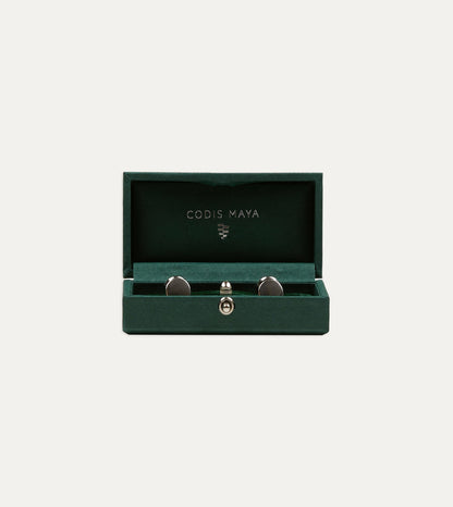 Drake's Codis Maya Rhodium Bow Cufflinks