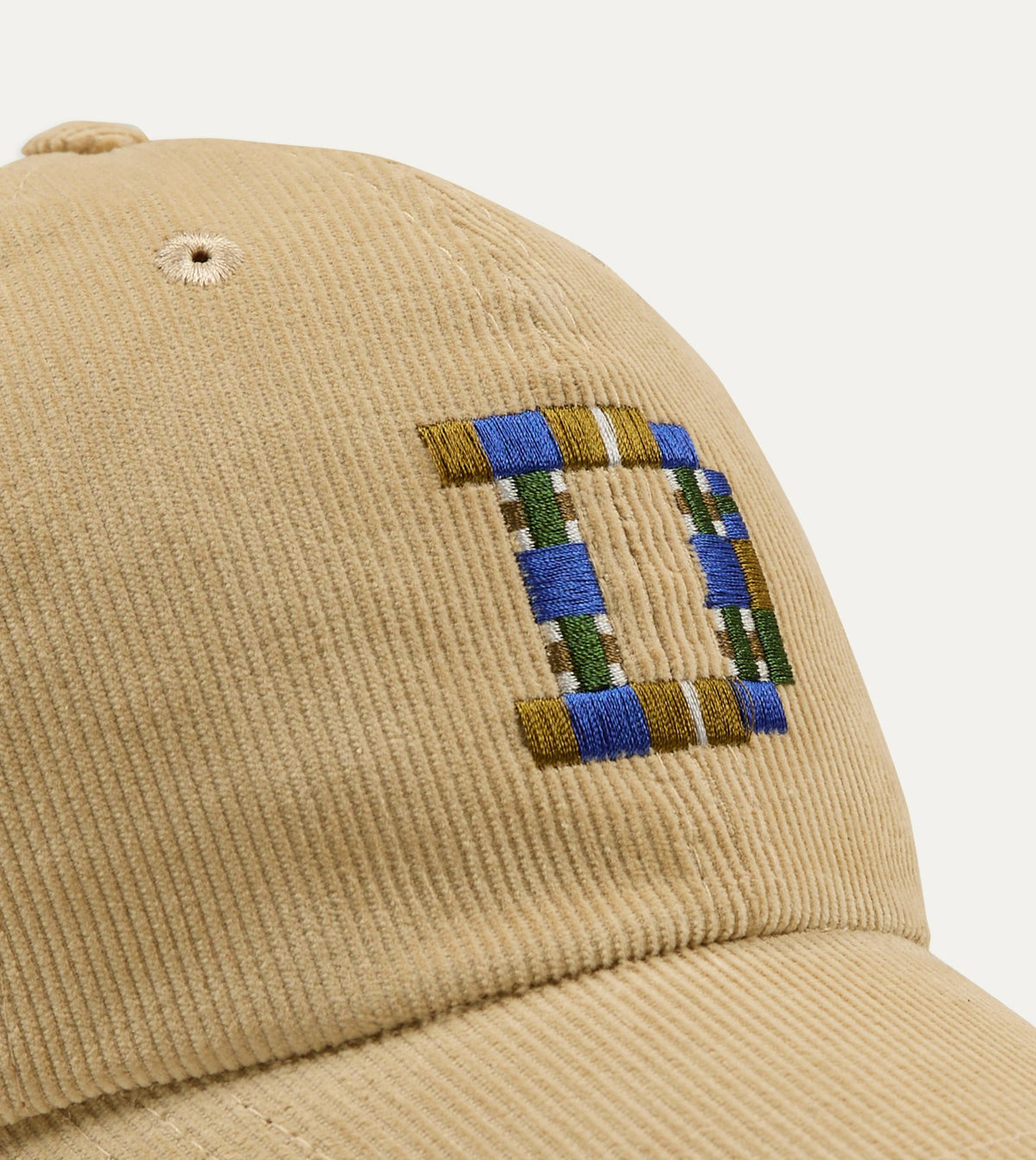 Drake's Sand 'D' Emblem Cotton Corduroy Baseball Cap
