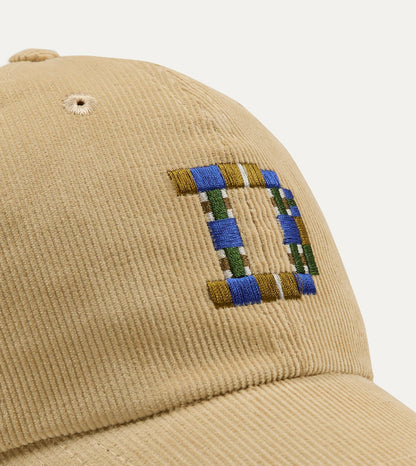 Drake's Sand 'D' Emblem Cotton Corduroy Baseball Cap