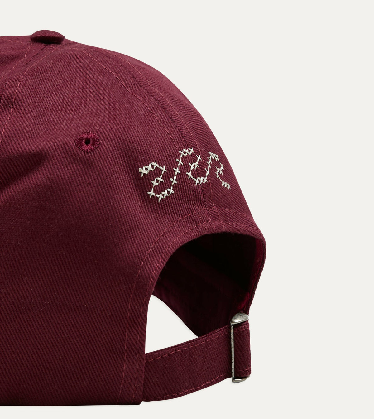 Drake's Burgundy Cross-Stitch 'D' Cotton Twill Baseball Cap