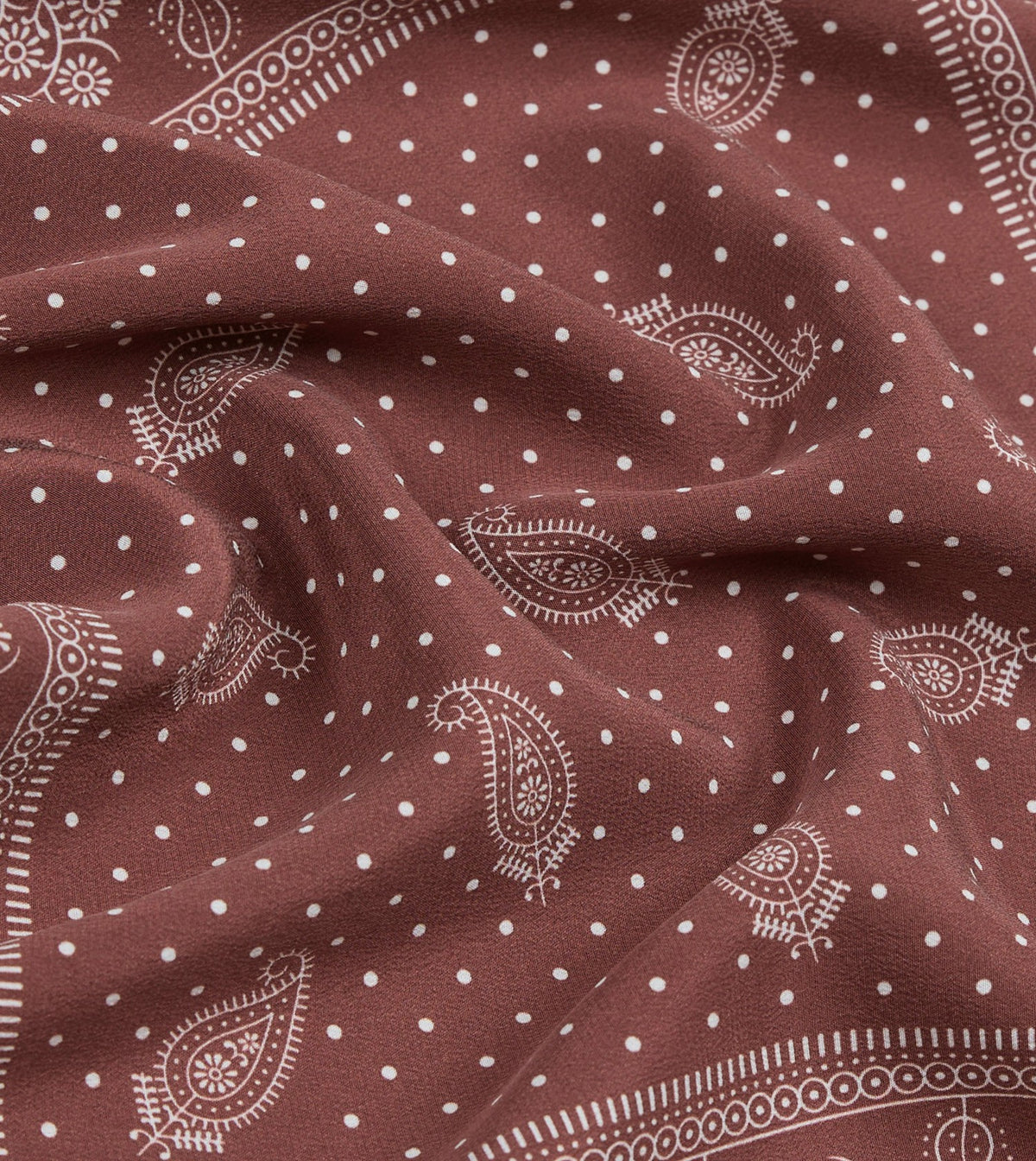 Drake's Red Paisley Spot Print Silk Pocket Square