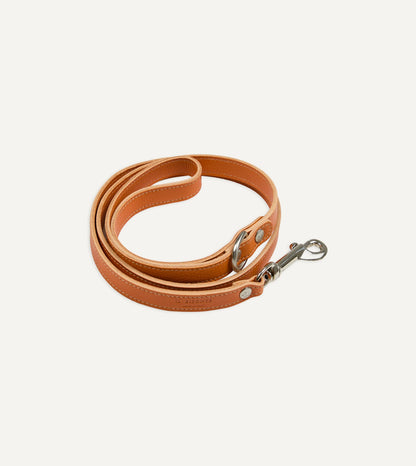 Drake's Il Bisonte Caramel Leather Dog Lead