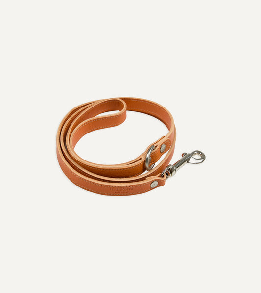 Drake's Il Bisonte Caramel Leather Dog Lead