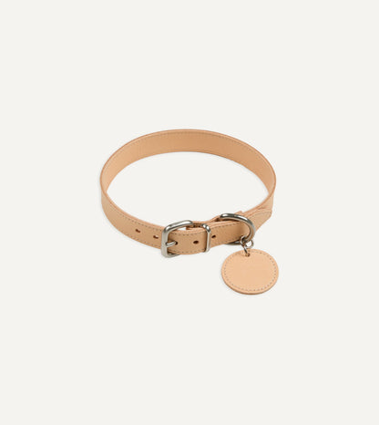 Drake's Il Bisonte Natural Leather Dog Collar