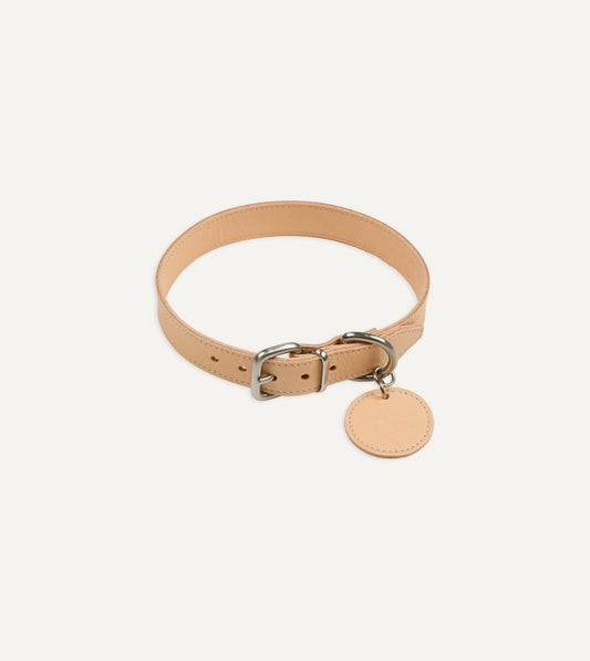 Drake's Il Bisonte Natural Leather Dog Collar