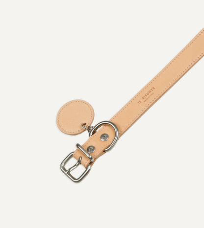 Drake's Il Bisonte Natural Leather Dog Collar