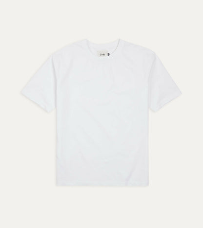 Drake's White Cotton Crew Neck Hiking T-Shirt
