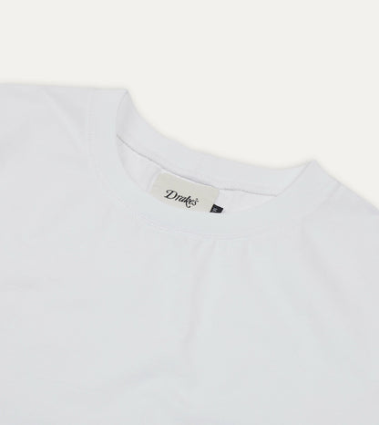 Drake's White Cotton Crew Neck Hiking T-Shirt
