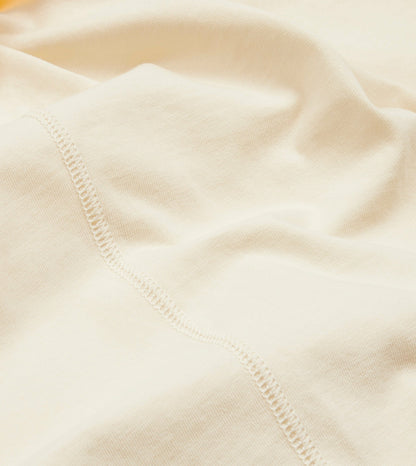 Drake's Antique White Cotton Crew Neck Hiking T-Shirt