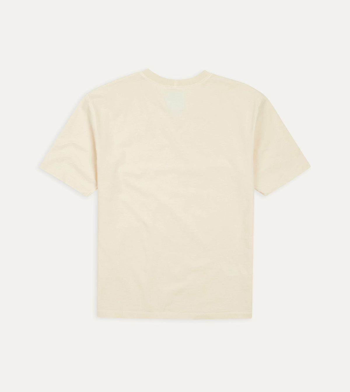 Drake's Antique White Cotton Crew Neck Hiking T-Shirt