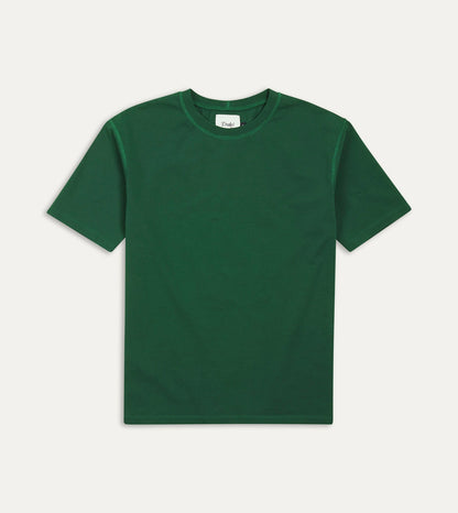 Drake's Forest Green Cotton Crew Neck Hiking T-Shirt