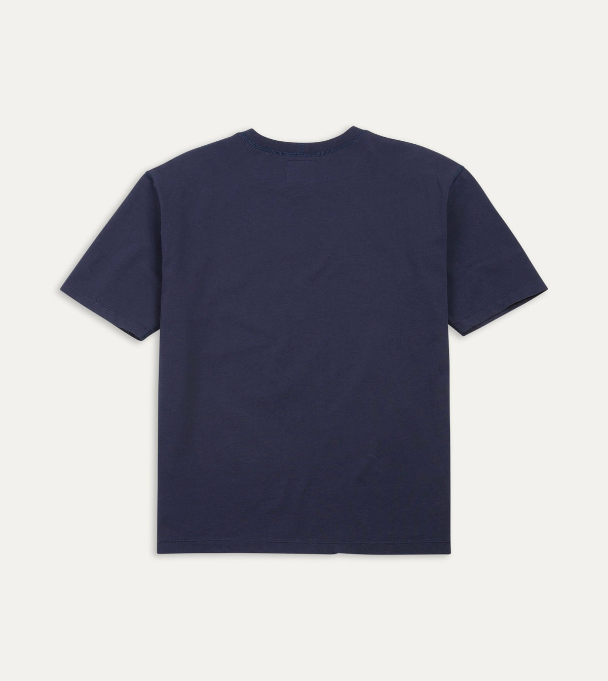 Drake's Navy Cotton Crew Neck Hiking T-Shirt