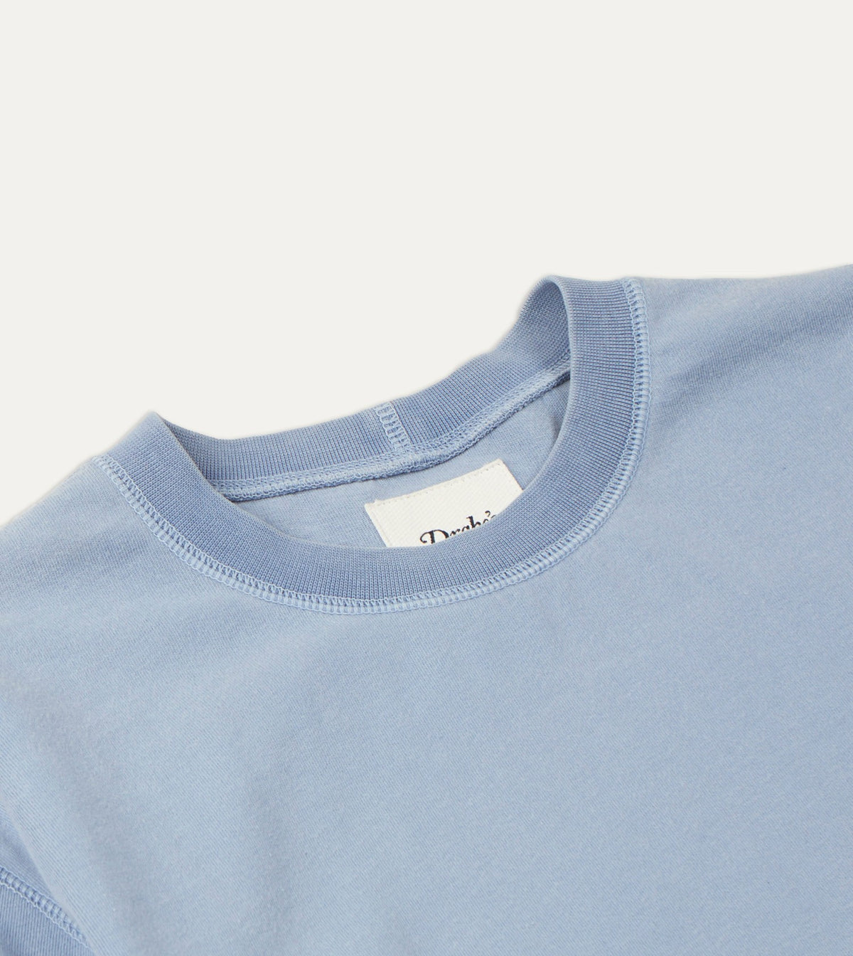 Drake's Light Indigo Cotton Crew Neck Hiking T-Shirt