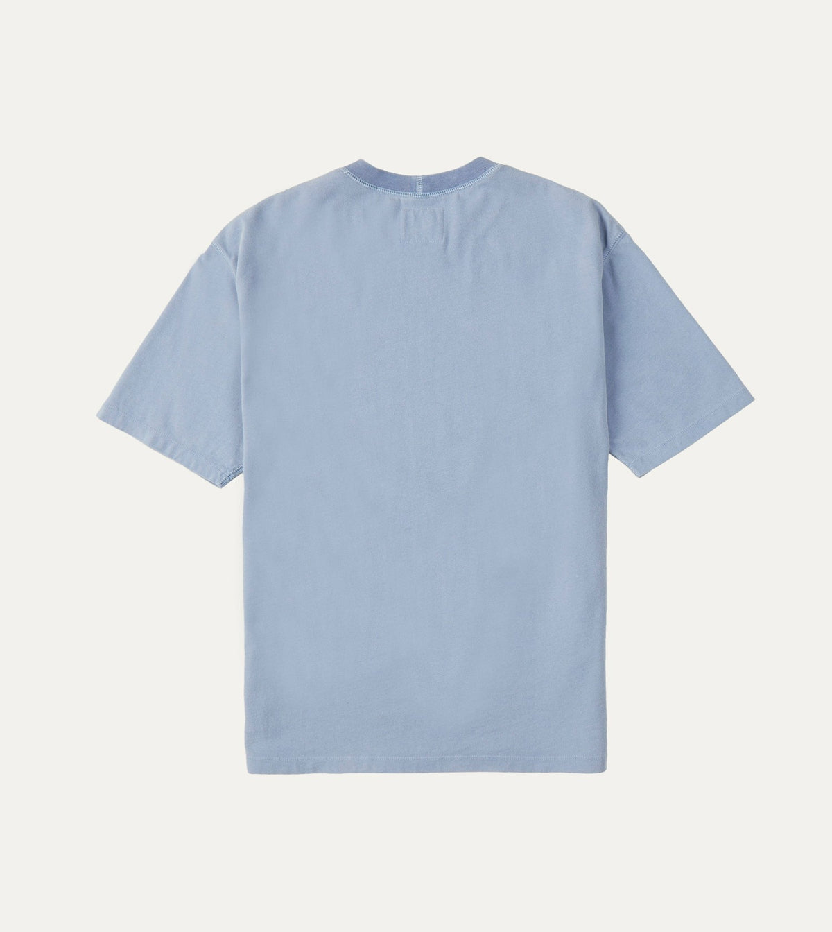 Drake's Light Indigo Cotton Crew Neck Hiking T-Shirt