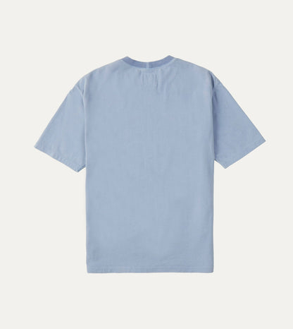 Drake's Light Indigo Cotton Crew Neck Hiking T-Shirt