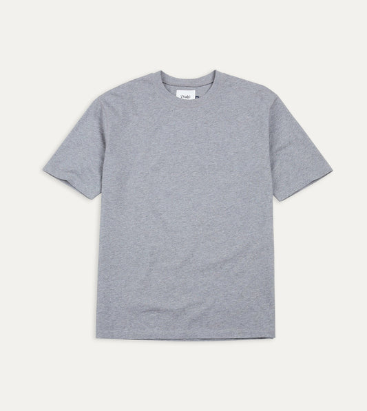 Drake's Grey Cotton Crew Neck Hiking T-Shirt