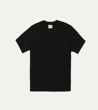 Drake's Black Cotton Crew Neck Hiking T-Shirt