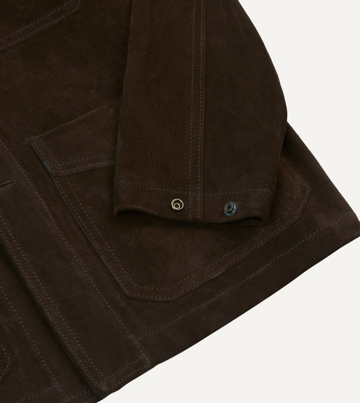 Drake's Chocolate Brown Heavyweight Suede Five-Pocket Chore Jacket