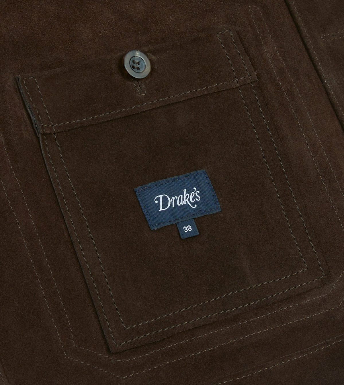 Drake's Chocolate Brown Heavyweight Suede Five-Pocket Chore Jacket