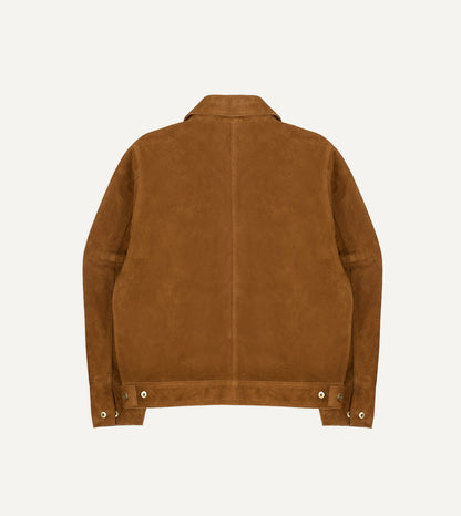 Drake's Snuff Raw Suede Blouson Jacket