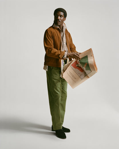 Drake's Snuff Raw Suede Blouson Jacket