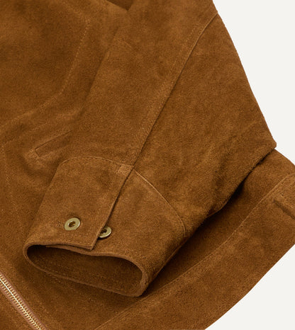Drake's Snuff Raw Suede Blouson Jacket