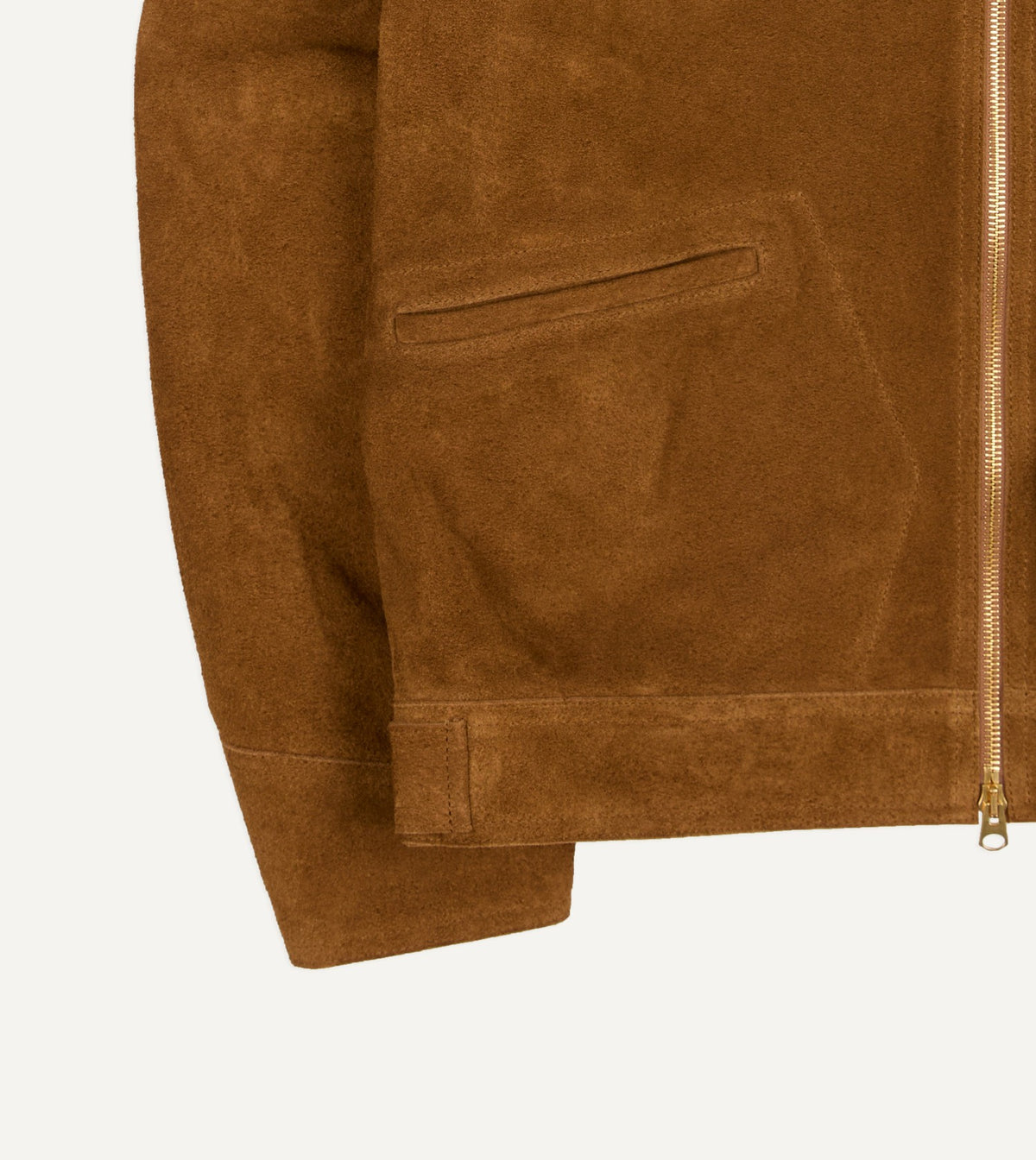 Drake's Snuff Raw Suede Blouson Jacket