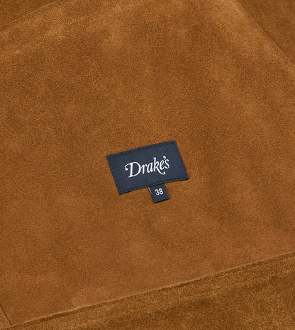 Drake's Snuff Raw Suede Blouson Jacket