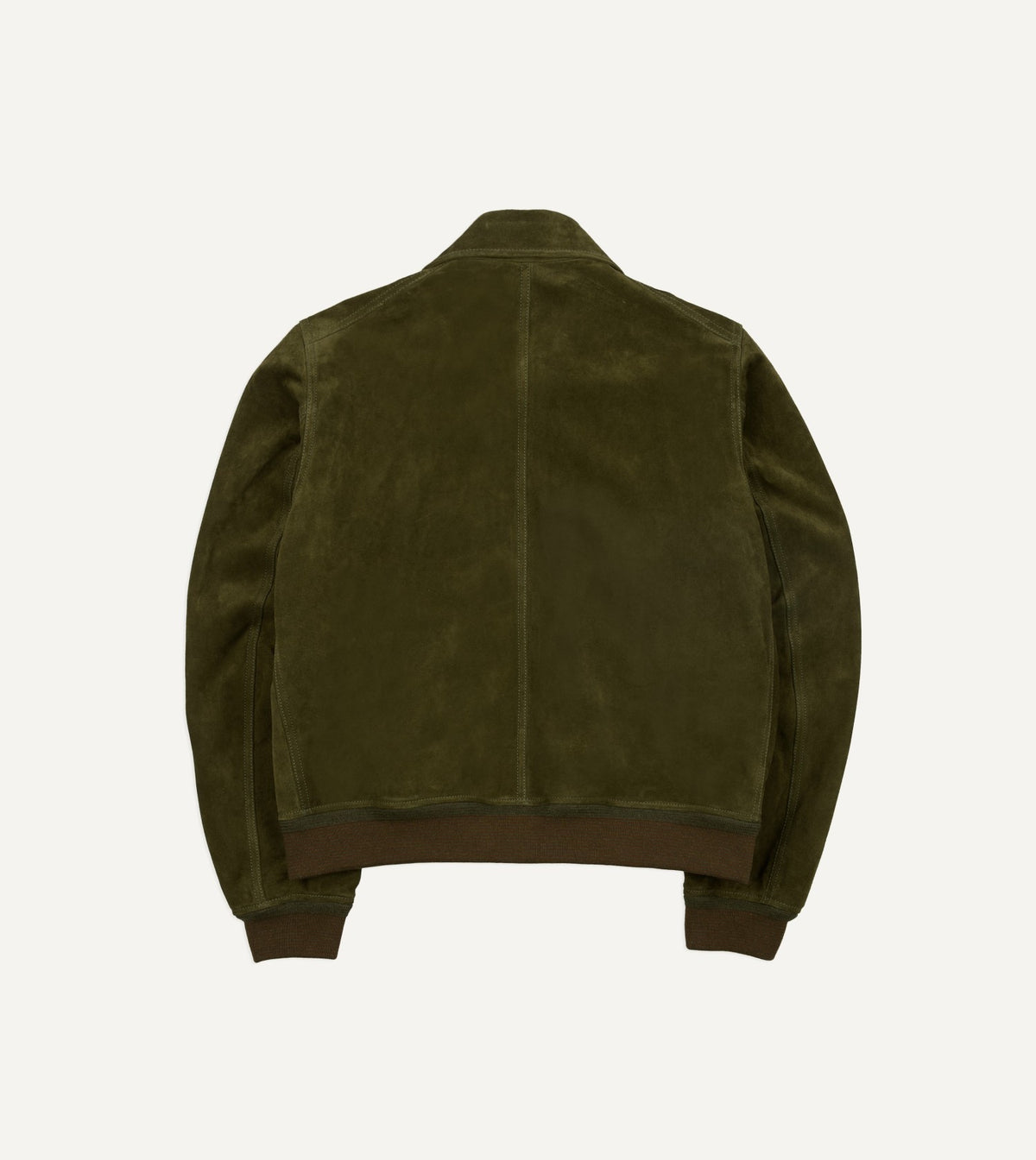 Drake's Green Heavyweight Suede A-2 Bomber Jacket